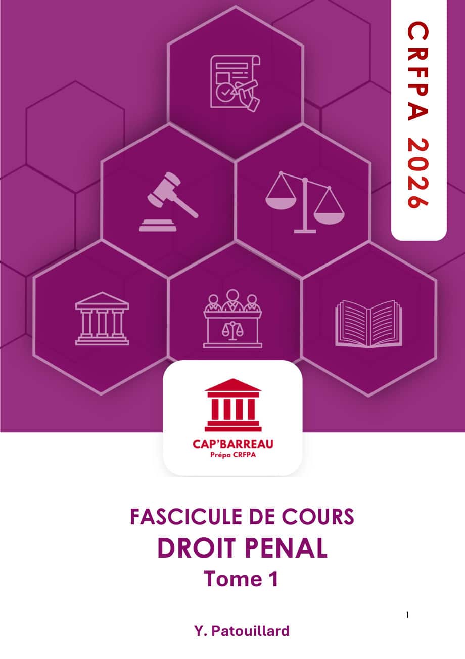Couverture du fascicule Droit pénal, tome 1